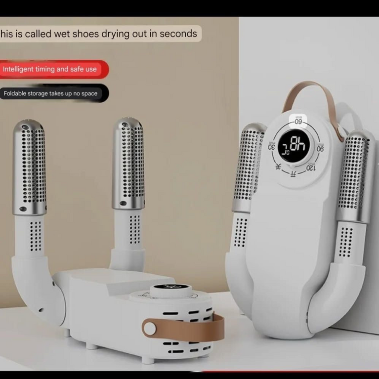 Electric Shoe & Boot Dryer | Glove & Socks Warmer | 360° Heat Blower with 4 Timer Modes | Folding Smart Panel Design