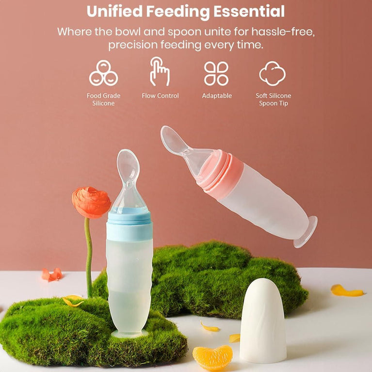 Premium Baby Food Squeeze Feeder Spoon, No-Mess Feeding Solution