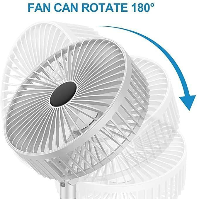 Rechargeable AC/DC Table Wall Fan – Portable, Dual-Speed, USB Charging, Lightweight (450g)