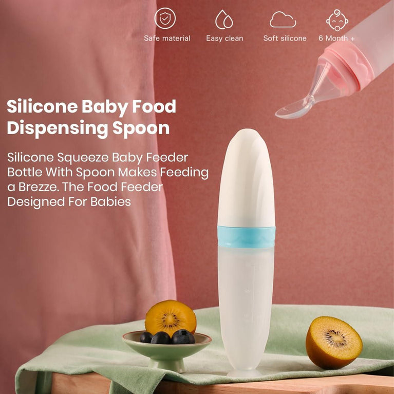 Premium Baby Food Squeeze Feeder Spoon, No-Mess Feeding Solution