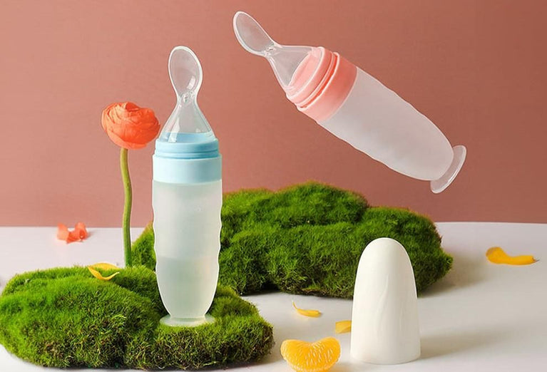 Premium Baby Food Squeeze Feeder Spoon, No-Mess Feeding Solution
