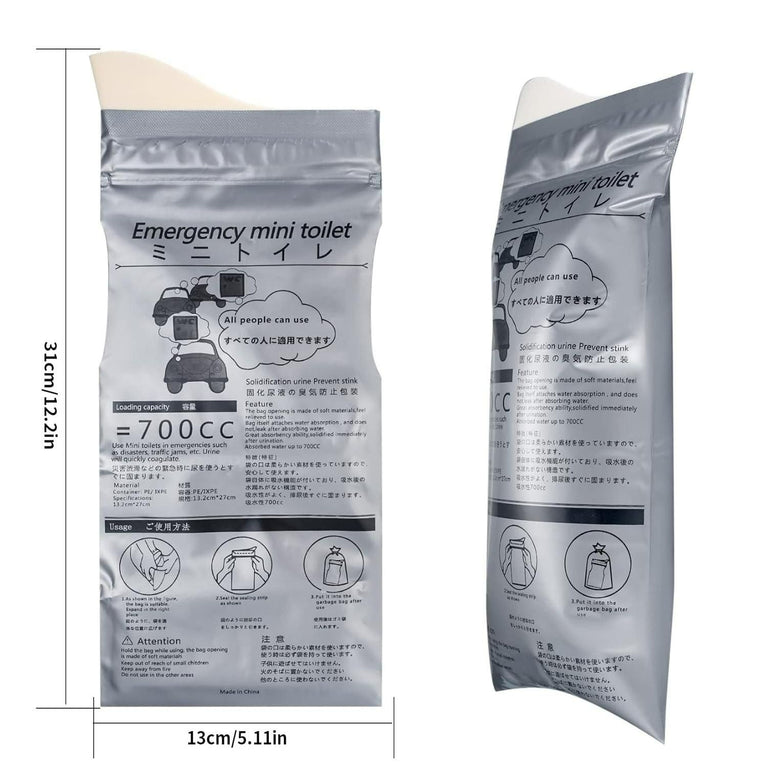 Emergency Mini Toilet-Urine Bag (✅ Pack of 4, 8, or 12)