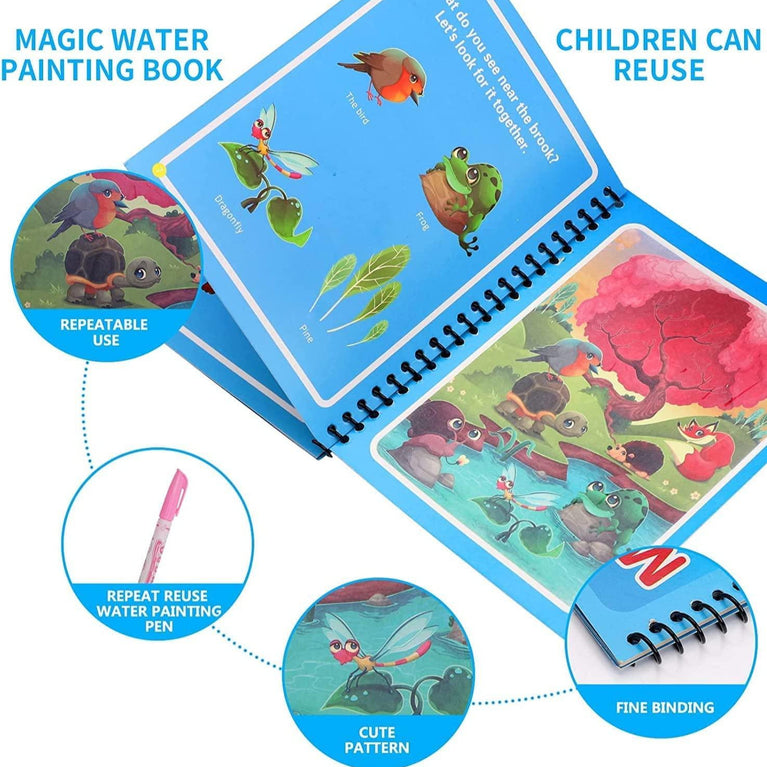 Reusable Magic Water Quick Dry Book – Mess-Free Coloring Fun for Kid