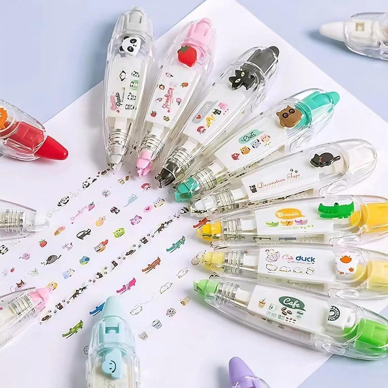🎨 Decoration Tape Cute Novelty Sticker Pen Machine (Pack of 2) – Fun & Creative DIY Tool! ✨