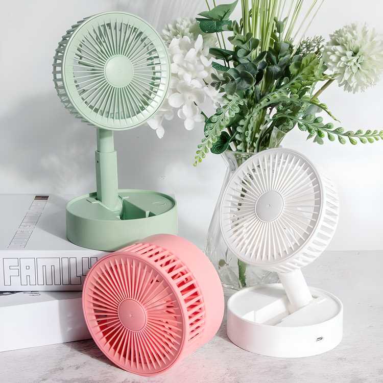 Rechargeable AC/DC Table Wall Fan – Portable, Dual-Speed, USB Charging, Lightweight (450g)