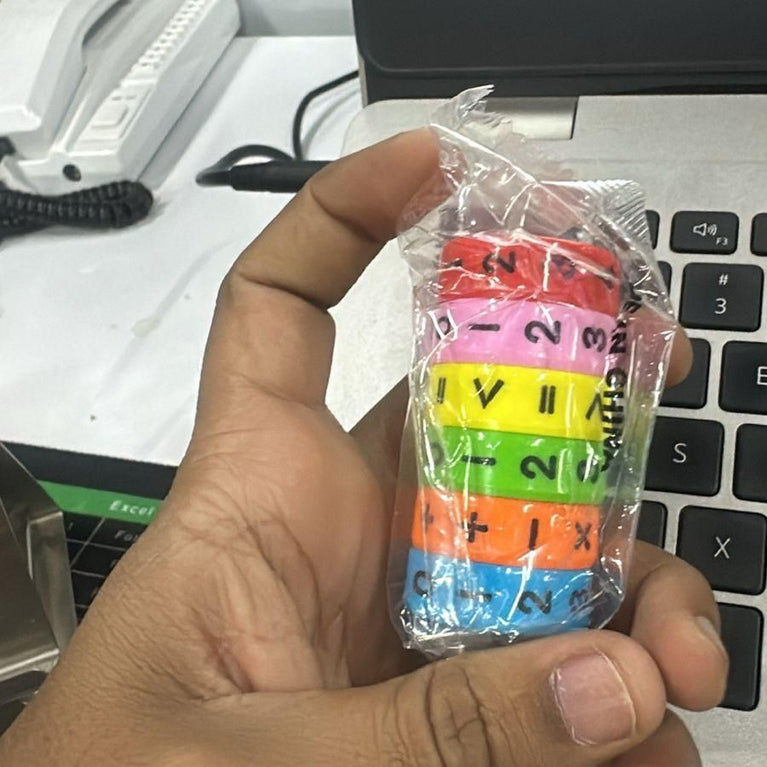 Math Cylinder Circular Shape Educational Abacus Puzzle