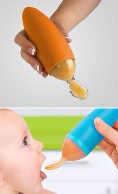 Premium Baby Food Squeeze Feeder Spoon, No-Mess Feeding Solution