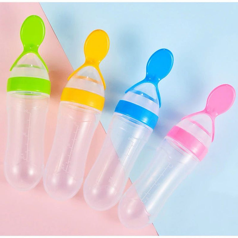 Premium Baby Food Squeeze Feeder Spoon, No-Mess Feeding Solution