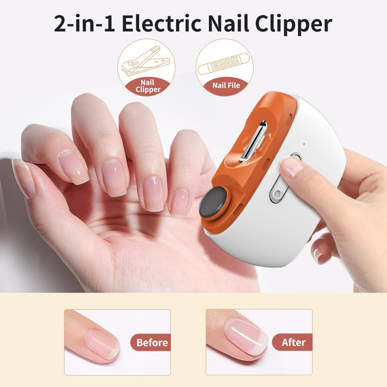 Rechargeable Electric Nail Clipper & Polisher 2-in-1