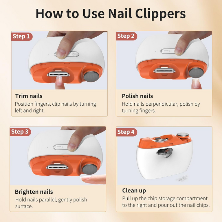 Rechargeable Electric Nail Clipper & Polisher 2-in-1
