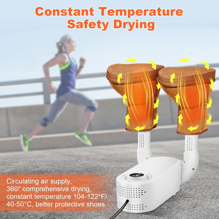 Electric Shoe & Boot Dryer | Glove & Socks Warmer | 360° Heat Blower with 4 Timer Modes | Folding Smart Panel Design