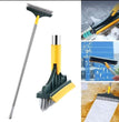 Floor Brush- 2 In 1 Long Handle Wiper Stiff Bristle Floor Brush