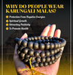 Original Karungali Mala 108 Beads Ebony Wood