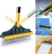Floor Brush- 2 In 1 Long Handle Wiper Stiff Bristle Floor Brush