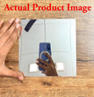 4 Big Square Silver 3D Acrylic Mirror Wall Sticker