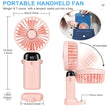 Portable Handheld Fan – USB Rechargeable, Battery Operated Mini Fan with LED Display, 5 Speeds, 3-in-1 Desk/Neck/Hand Use