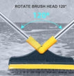 Floor Brush- 2 In 1 Long Handle Wiper Stiff Bristle Floor Brush