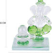Crystal Ganesh Idol with Shivling Design Divine Car Dashboard Showpiece - 6.5 cm (Crystal, Green)
