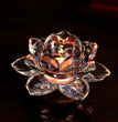 Glass Lotus Flower Tea Light Candle Holder Set