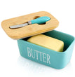 Ceramic Butter Dish with Wooden Lid