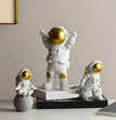 Astronaut Spaceman Statue Ornament Home Office Desktop Figurine Decors Set of 3 - Golden