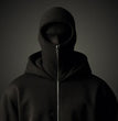 Men's Full Sleeves Zipper Hoodie with Mask