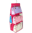 6 Pocket PVC Storage Bag Organizer Hanging Bags Closet Or Ganizer Wardrobe Rack Hangers Holder for Fashion Handbag Purse Pouch