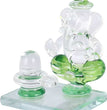 Crystal Ganesh Idol with Shivling Design Divine Car Dashboard Showpiece - 6.5 cm (Crystal, Green)