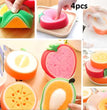 Cleaning Sponge- Fruits Shaped Kitchen/Bathroom Wash Cleaning Sponge (Pack of 4)