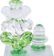 Crystal Ganesh Idol with Shivling Design Divine Car Dashboard Showpiece - 6.5 cm (Crystal, Green)