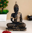 eCraftIndia Black and Golden Meditating Lord Buddha Handcrafted Decorative Showpiece