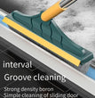 Floor Brush- 2 In 1 Long Handle Wiper Stiff Bristle Floor Brush