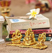 Design Gold Plated Lakshmi Ganesh Saraswati Idol with Deepak Showpiece