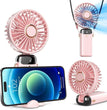Portable Handheld Fan – USB Rechargeable, Battery Operated Mini Fan with LED Display, 5 Speeds, 3-in-1 Desk/Neck/Hand Use