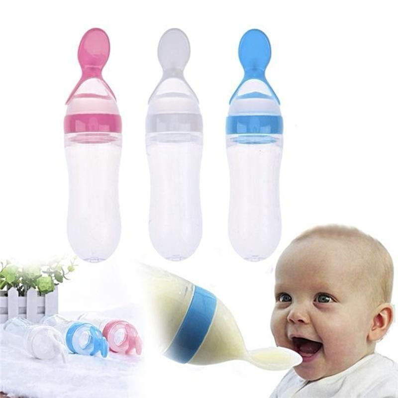 Premium Baby Food Squeeze Feeder Spoon, No-Mess Feeding Solution