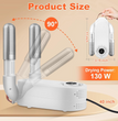 Electric Shoe & Boot Dryer | Glove & Socks Warmer | 360° Heat Blower with 4 Timer Modes | Folding Smart Panel Design