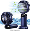 Portable Handheld Fan – USB Rechargeable, Battery Operated Mini Fan with LED Display, 5 Speeds, 3-in-1 Desk/Neck/Hand Use