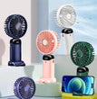 Portable Handheld Fan – USB Rechargeable, Battery Operated Mini Fan with LED Display, 5 Speeds, 3-in-1 Desk/Neck/Hand Use